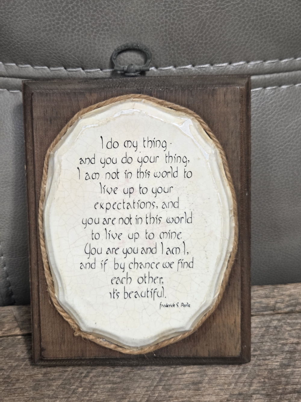 Vintage 70s Gestalt Prayer Wood Wall Plaque Fritz Perls ~ Bin 1D - Picture 8 of 8